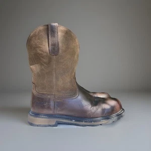 Ariat Herren Stahlkappe Arbeit Western Bau Stiefel Braun Leder Größe 10,5 - Bild 1 von 9
