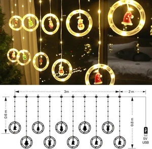 Tenda Luminosa Decorazione Natale 250 Led Luci Natalizie Addobbi Multicolore dfh - Foto 1 di 6
