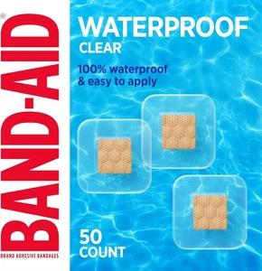 Band-Aid Bende Impermeabili a Punti Trasparenti - Adesivo Quadrato Piccolo, Taglia Unica, 50 Co - Foto 1 di 9