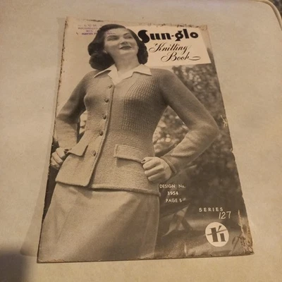 😇 Sun-glo Womens Series 127 Vintage Knitting pattern Book B&W 24 Pgs **read - image 1 of 4