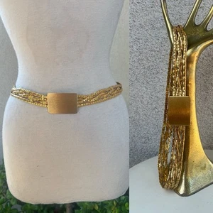 Vtg Twist Chains Belt Gold Tone Fits 30” Christian Dior - Picture 1 of 13