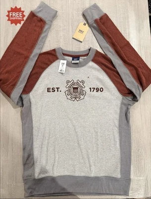 U.S. Coast Guard USCG Burgundy & Gray Long Sleeve Sweatshirt - Size MEDIUM - NWT - Image 1 of 4