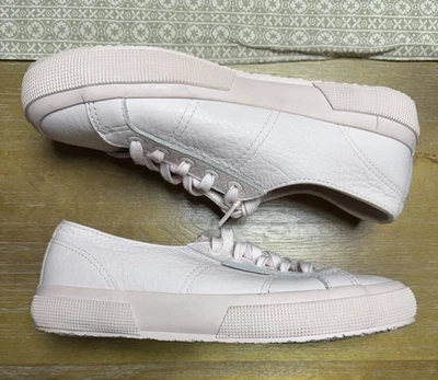 Superga 2750 Tumbled Leather Sneakers W7.5 M6 EU 38 Light Pink Pastel Unisex - Image 1 of 4
