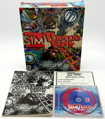 Sim Theme Park (PC, 1999) Big Box, Game, Manual and Reference Card - Image 1 of 4