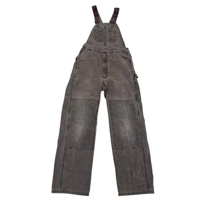 Carhartt Bib Overalls 34x34 Brown Duck Unlined Dark R06 CHT VTG Double Knee - Image 1 of 4
