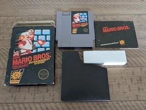 Super Mario Brothers Nintendo NES Hang Tab 5 Tornillos CIB Impresión Temprana - Imagen 1 de 11