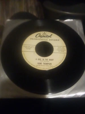 Hank Thompson Quicksand / A Girl in the Night 45 Country Bopper Promo Capitol NM - Image 1 of 4