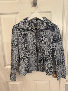 Giacca Clara Sun Woo blu grigio look sbiadito con zip taglia S nuova senza etichette - Foto 1 di 7