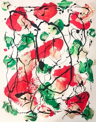 ÚNICA Pintura Urbana Abstracta Mediados de Siglo MOD Colorido Jackson Pollock MCM Foto 1 de 4