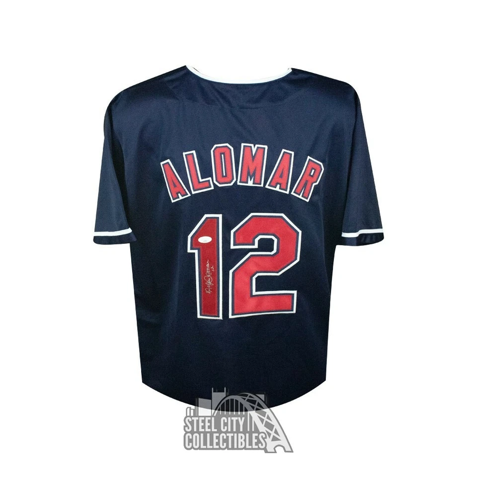 Roberto Alomar Autographed Cleveland Indians Custom Baseball Jersey - JSA COA - Image 1 of 1