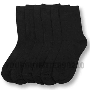 3, 6, 12  Pairs Kid's 4-6 Crew Socks School Casual Sports Black White Unisex New - Picture 1 of 3