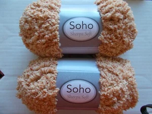  Soho Sherpa Soft fuzzy super bulky yarn, Mandarin, lot of 2 (43 yds ea) - Picture 1 of 2