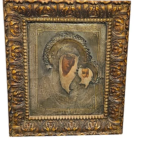 19th  C Russian icon Madonna and Child AS IS - Picture 1 of 5