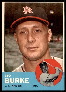 1963 TOPPS LEO BURKE 249 VG-EX RC BASEBALL LOS ANGELES ANGELS