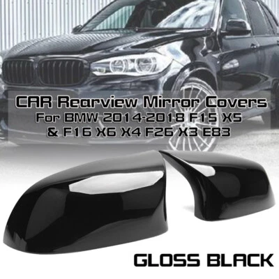 For BMW X3 F25 X5 F15 2014-18 Gloss Black Wing Mirror Cover Caps M Sport X6 F16 - Image 1 of 4