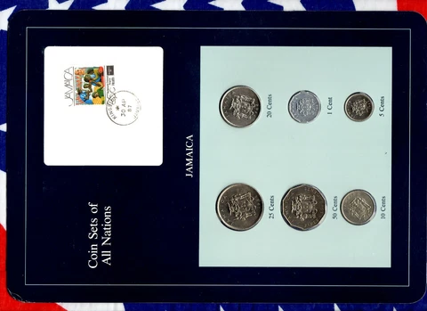 Coin Sets of All Nations Jamaica all 1986 but 1 cent 1983 UNC Cover