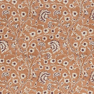 McLaurin & Piercy Amazing Floral Linen Print Fabric- Bikkia / Clay 3.90 yds MP79 - Picture 1 of 1