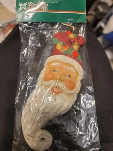 Vintage Christmas Ornament Santa Claus Head Sterling Brand - Picture 1 of 3