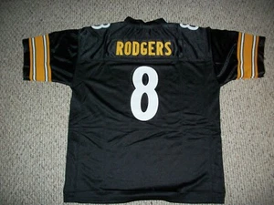 AARON RODGERS Unsigned Custom Pittsburgh Sewn Football Jersey Size S-3XL Blk/Wh - Picture 1 of 4