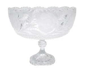 Vintage Miller Import Germany The Rose Collection Pedestal Lead Crystal 10" Bowl - Bild 1 von 7