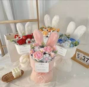 Cute Bunny Ears Plush Bouquet Gift Set - Picture 1 of 4