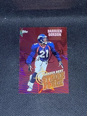 Darrien Gordon Denver Broncos 1999 Topps Strike Force Signed Auto Card #SB30 COA - Image 1 of 3