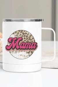 Tazza da viaggio rosa mamma leopardo 12 oz - Foto 1 di 2