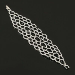 Women's 18K Gold Filled Micro Pave Cubic Zirconia Link Chain Vogue Bracelet  - Picture 1 of 7