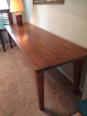 French Country Pine Table, 9 Feet, Reproduction Cover