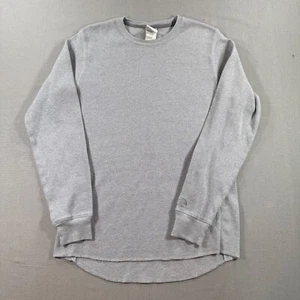 North Face Base Layer Thermal Shirt Mens Medium Gray Long Sleeve Waffle Knit - Picture 1 of 9