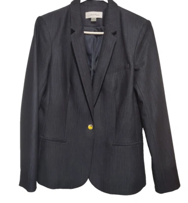 Calvin Klein Women's Charcoal Gray Two-Piece Suit  Size 10 Blazer Pant & Jacket - Image 1 of 4