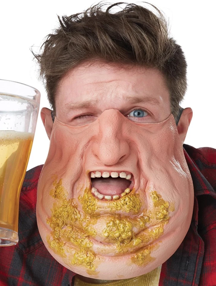 Ralph Latex 1/2 Mask Fat Chin Fancy Dress Up Halloween Adult Costume Accessory - Image 1 of 1