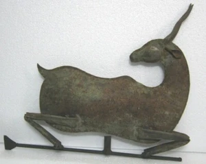 ANTIQUE VINTAGE DEER WEATHER VANE EMBOSSED . HUGE - Picture 1 of 7