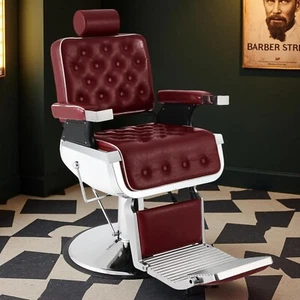 Heavy Duty Vintage Barber Chair All Purpose Hydraulic Recline Salon Beauty Chair - Picture 1 of 7