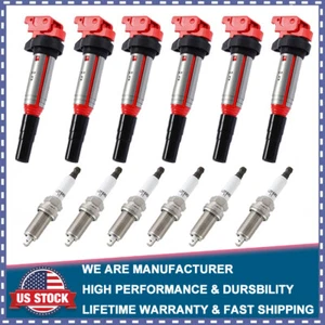 6X Ignition Coils + 6X Spark Plugs For BMW 328i 335i 435i 525i 528i X5 X6 UF667 - Picture 1 of 16