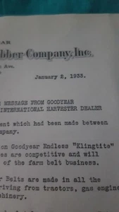 Goodyear Tire And Rubber Company Document 1933 - Picture 1 of 6
