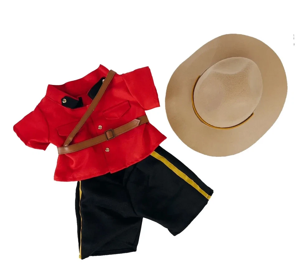 PLUSH TOY WANDERLAND Royal Canadian Mounted Police Costume for Build Bear, Fits Most 14-18" Bears