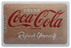 A4 Retro Tin Metal Embossed Sign COCA COLA Cardboard LOGO Licensed Nostalgic Art - Bild 1 von 6