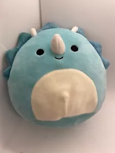 Squishmallow 7.5” Malik The Blue Triceratops Dinosaur - Picture 1 of 6