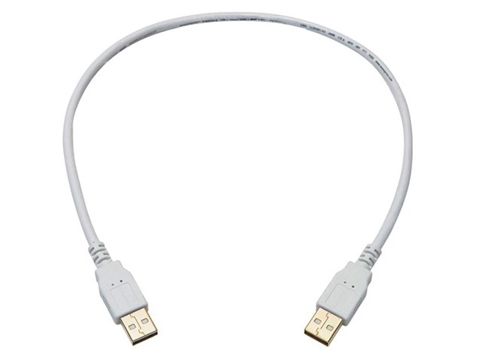 1.5ft USB 2.0 A Male to A Male 28/24AWG Cable (Gold Plated) - WHITE 8609 - Image 1 of 1