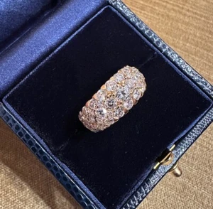 Pave Diamond Dome Ring 3.46 ctw in 18k Yellow Gold - HM2460A - Picture 1 of 5