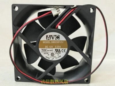 AVC 8025 D8025B12M DC12V 0.20A 80mm super durable double ball bearing fan 2pin - Image 1 of 4