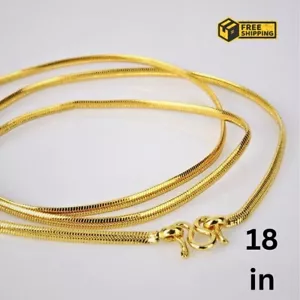 Necklace Link 18inch 23K 24K Thai Baht Yellow Gold Plated Jewelry Unisex Gift - Picture 1 of 4