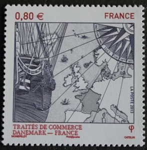 Timbre - FRANCE - DANEMARK - Traité de commerce - YT4818 - Neuf ** - 2013 - Picture 1 of 1