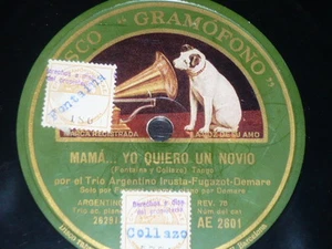 TANGO 78 rpm RECORD Gramofono TRIO IRUSTA FUGAZOT DEMARE Mama... / Chiquita - Picture 1 of 1