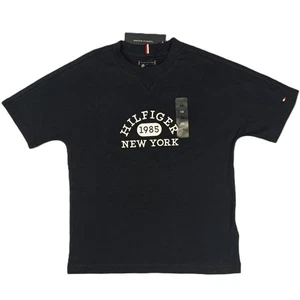 Tommy Hilfiger T-Shirt Boys Size 10 Navy Embroidered New York Logo Cotton Tee - Picture 1 of 7