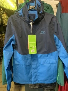 Highlander Canna Jacket Mens Waterproof Windreaker Trekking Blue Large - Picture 1 of 4