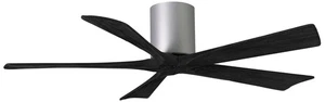 52" Matthews Irene-5H Brushed Nickel Black Hugger Fan with Remote - Picture 1 of 1
