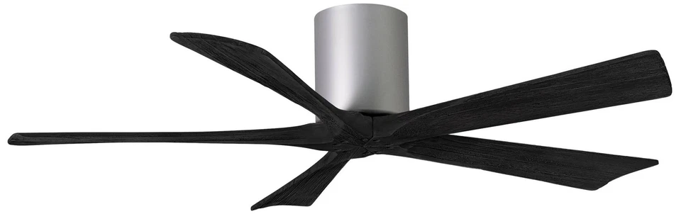 52" Matthews Irene-5H Brushed Nickel Black Hugger Fan with Remote - Image 1 of 1
