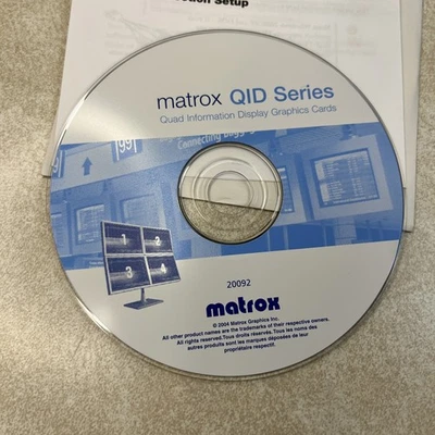 MATROX QID Series Quad Information Display Graphics Cards 20092 Disc Only Qty. 2 - Image 1 of 4